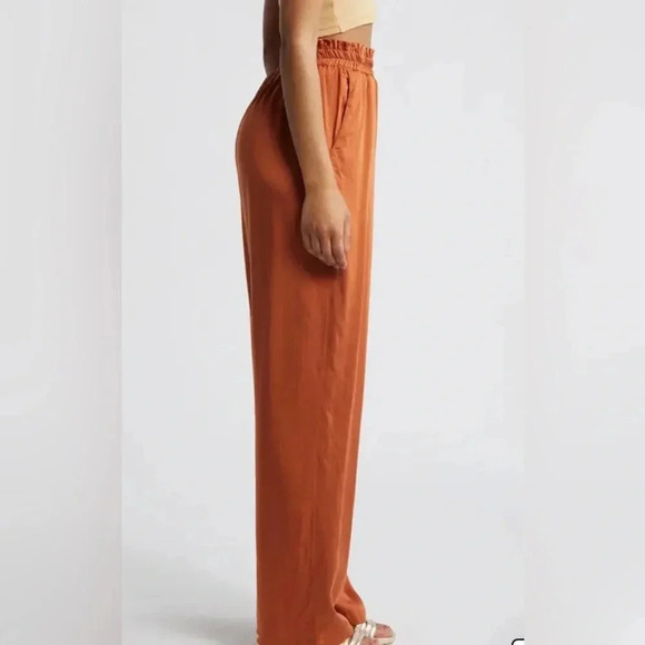 NWOT DIARRABLU Leer Palazzo Pants Large in Rust - Picture 6 of 11